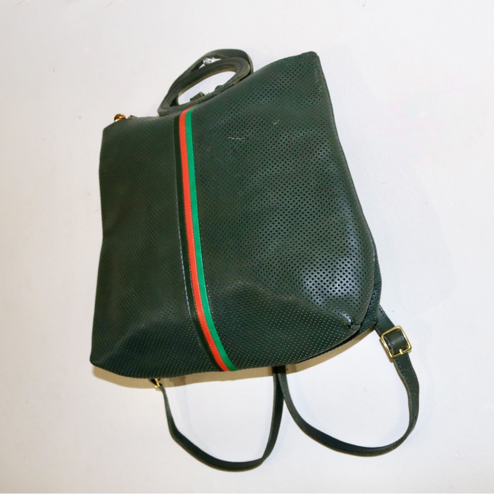 Clare V. Perforated Marcelle Backpack in Green - Picture 8 of 15